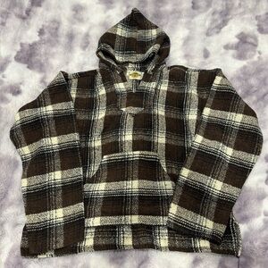 Earth Ragz XL Vintage Hooded Brown Plaid Pullover
